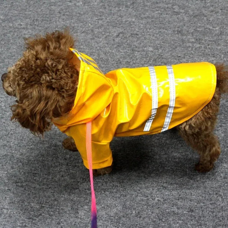 Waterdichte Reflecterende Regenjas voor Honden met Leiband Toegang Lichtgewicht PU-gecoat polyester voor alle seizoenen - Ruffy