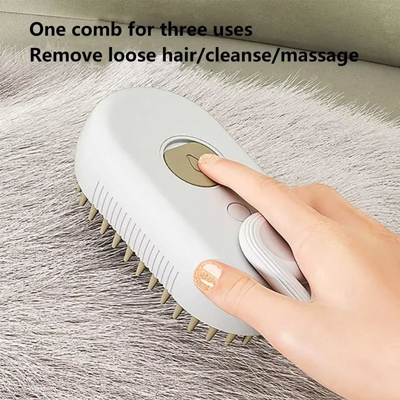 Automatische Steam Spray Pet Grooming borstel opvouwbaar ontwerp voor gemakkelijk verwijderen van haren en kalmerende massage - Ruffy