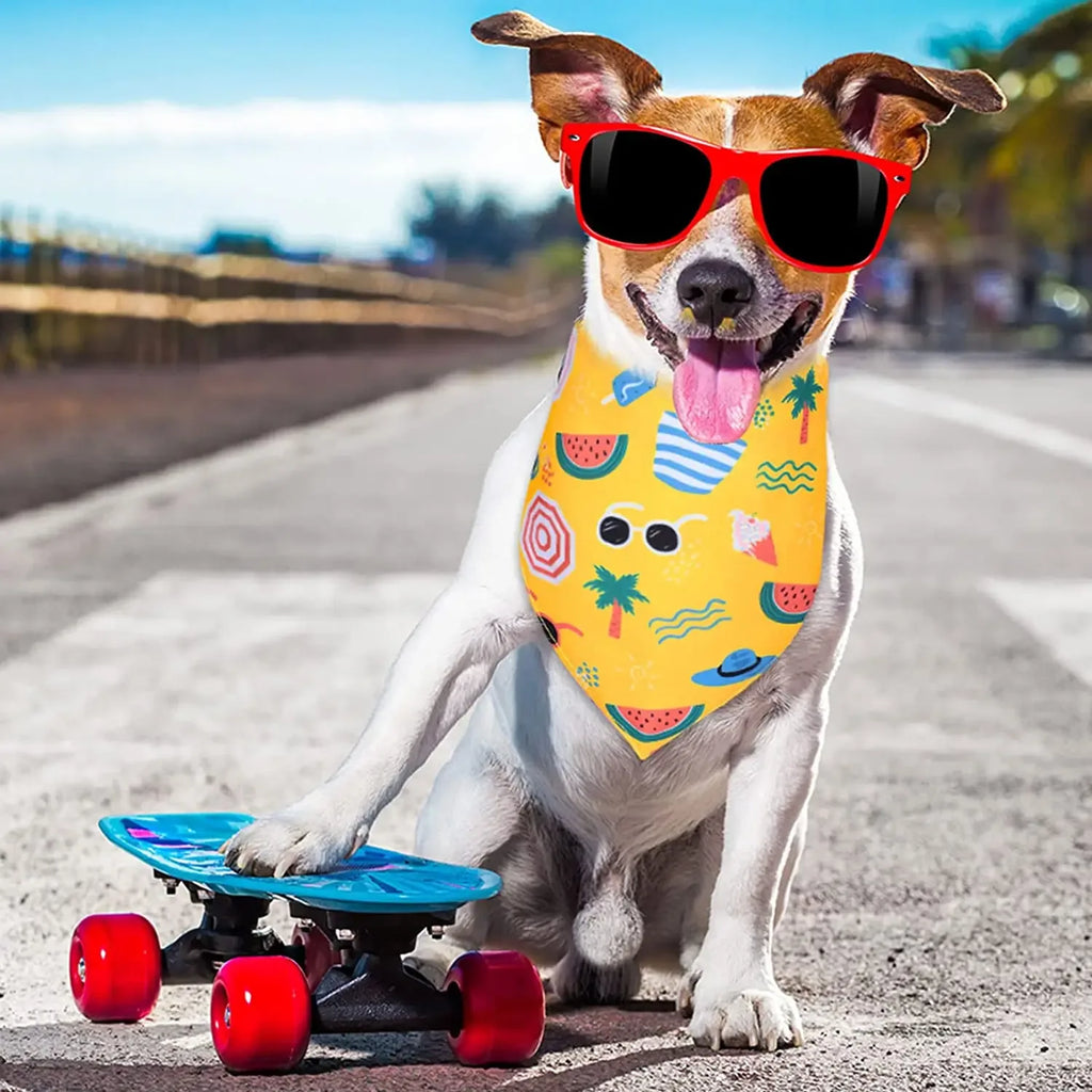50 stuks levendige zomerhondenbandana's – zachte polyester driehoekssjaals voor huisdieren - Ruffy