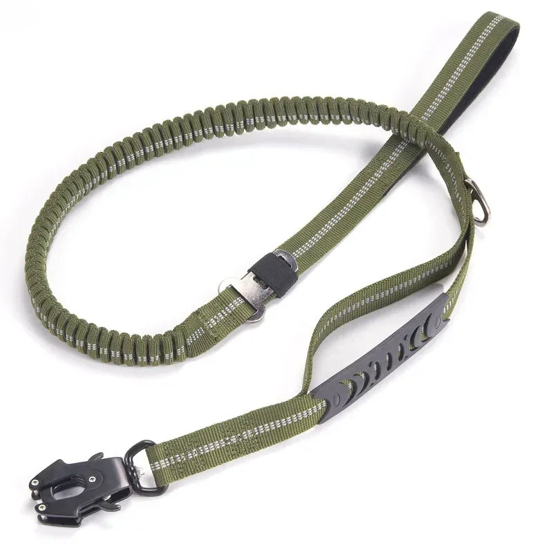 Hondenriem | Tactische Elastische Bungee | Dubbel Handvat | 135–190 cm - Ruffy