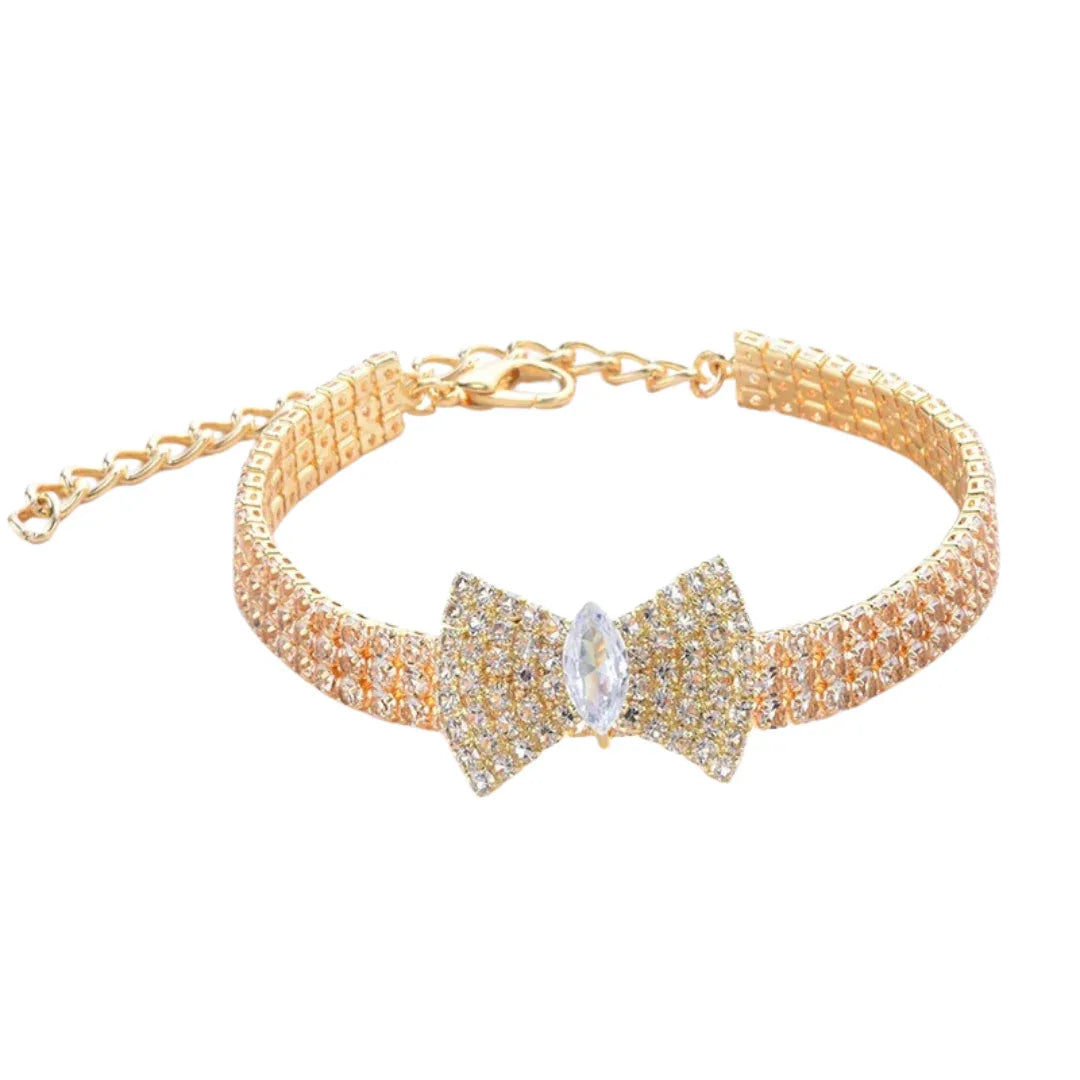 Verstelbare Vlinderhalsband en Halsband Set Stijlvol Roségouden Karabijnsluiting Duurzaam Metaal - Ruffy