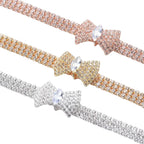 Verstelbare Vlinderhalsband en Halsband Set Stijlvol Roségouden Karabijnsluiting Duurzaam Metaal - Ruffy