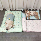 Verkoelend Hondenbed Met Kussen Zelfkoelend Comfortabel Pluche Ondersteuning Lichtgewicht Draagbaar - Ruffy