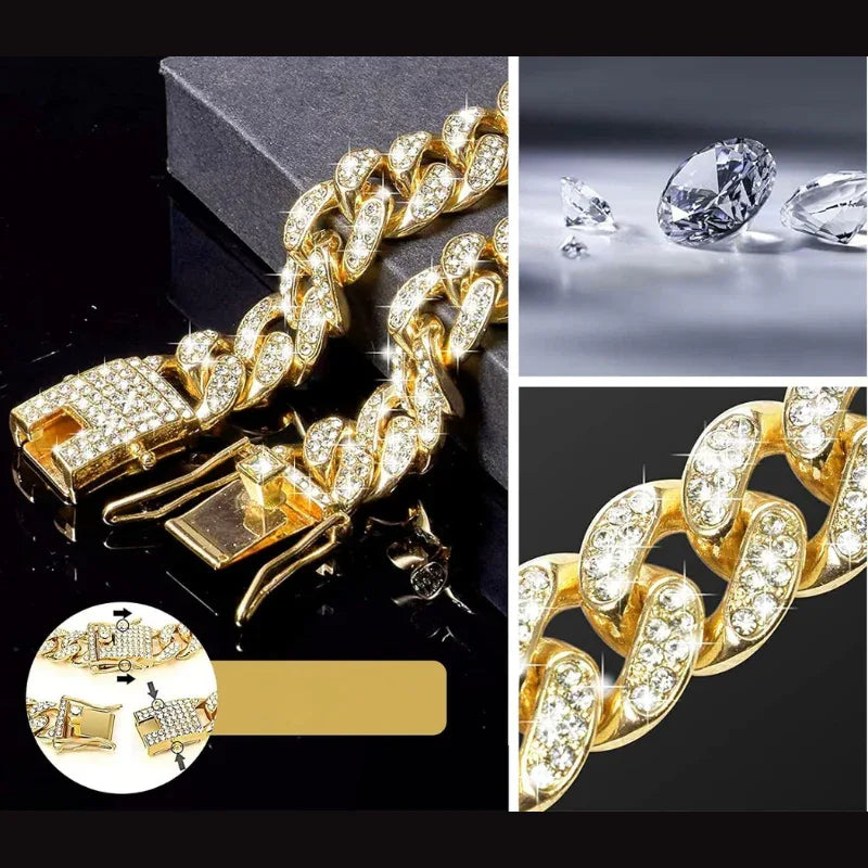 Hondenketting Halsband Nep Diamanten Cubaanse - Ruffy