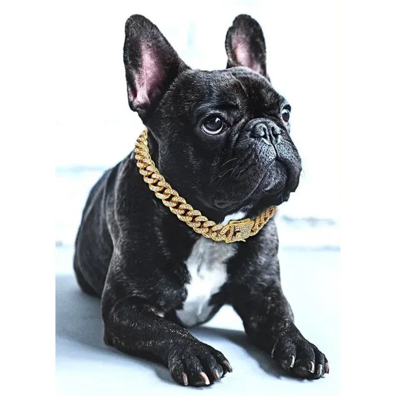 Hondenketting Halsband Nep Diamanten Cubaanse - Ruffy
