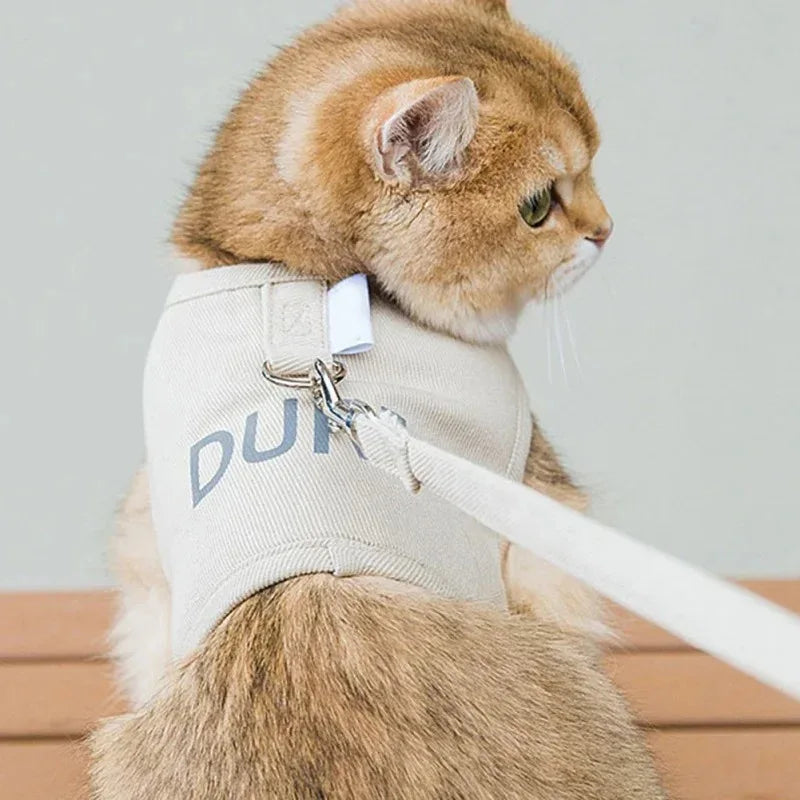 Reflecterend verstelbaar kattentuig met snelsluiting – zacht en ademend canvas - Ruffy