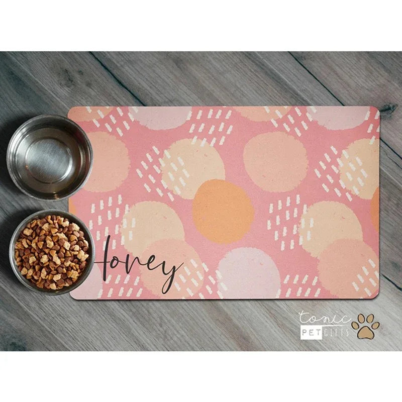 Gepersonaliseerde antislip voermat voor huisdieren - Waterdicht en synthetisch, gemakkelijk schoon te maken - PU-materiaal S/M/L/XL - Ruffy