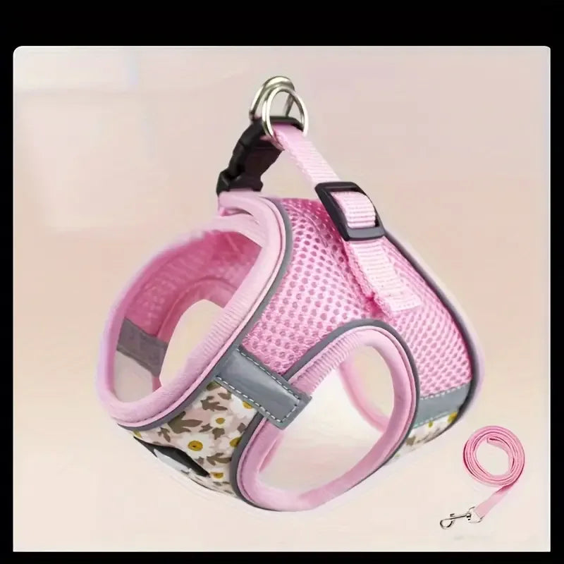 Ademend Nylon Mesh Kat en Puppy Harnas Verstelbaar Comfortabel Lichtgewicht Stijlvol Veilig Voor Dagelijkse Wandelingen - Ruffy