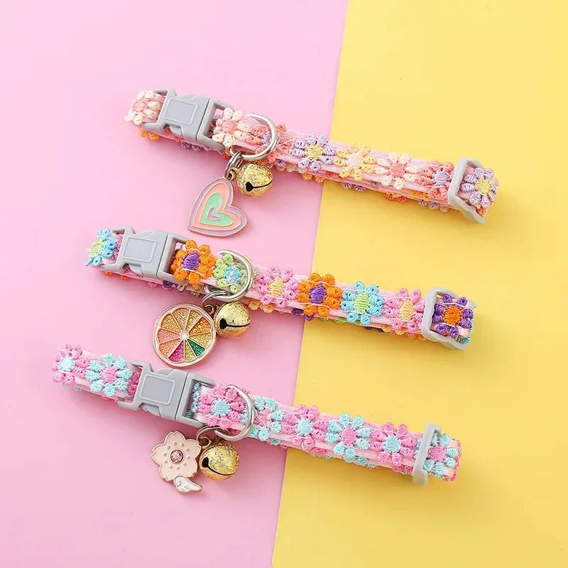 Regenboog kattenhalsband met bel – Verstelbaar duurzaam en stijlvol - Ruffy