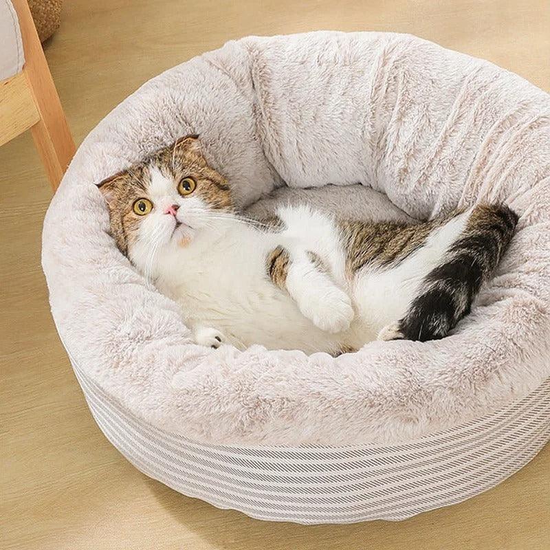 Pluche rond ligbed voor katten en kleine honden Kalmerende Nest ontwerp Duurzaam en gemakkelijk schoon te maken 50cm of 60cm - Ruffy