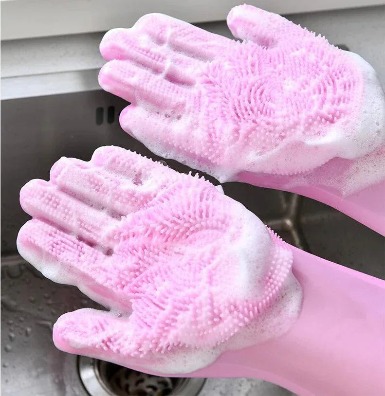 Silicone Badhandschoenen voor Honden Massage en Verzorging Vachtontharing Stressvrij Baden - Ruffy