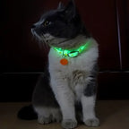 Oplichtende kattenhalsband met pootpatroon – verstelbaar duurzaam en weerbestendig - Ruffy