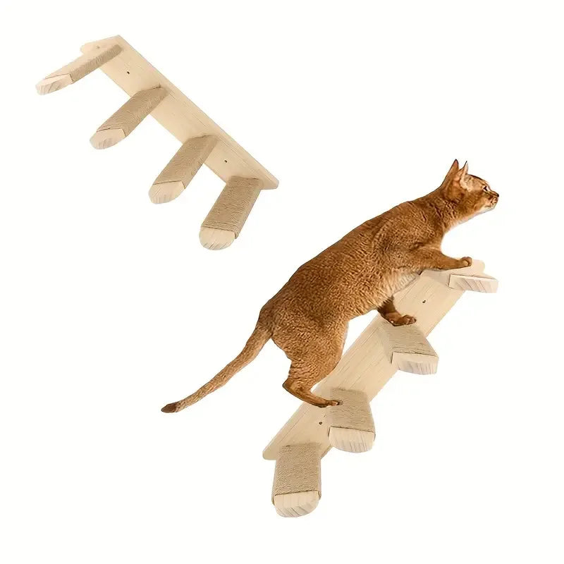 Wandgemonteerde Klimplanken – Houten Kattenwandmeubels voor Spelen en Ontspanning, Eenvoudige Installatie & Duurzaam Ontwerp - Ruffy
