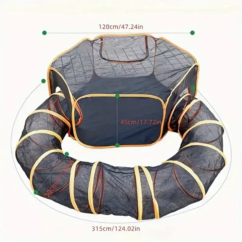 Katten Speeltunnel met Knus Bed Dubbele Functionaliteit Duurzaam Comfortabel en Eenvoudig Onderhoud - Ruffy