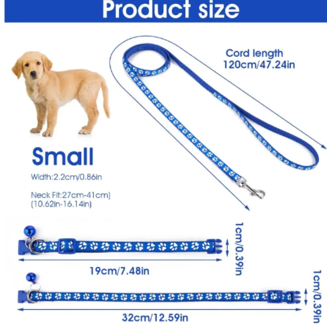 Pootafdruk Honden Halsband en Leiband Set - Ruffy