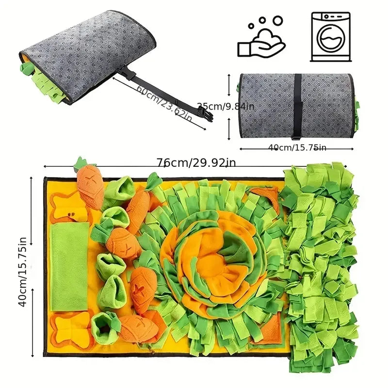 Snuffelmat voor honden Slowfeeder Zacht Duurzaam Gemakkelijk schoon te maken 80x60cm - Ruffy
