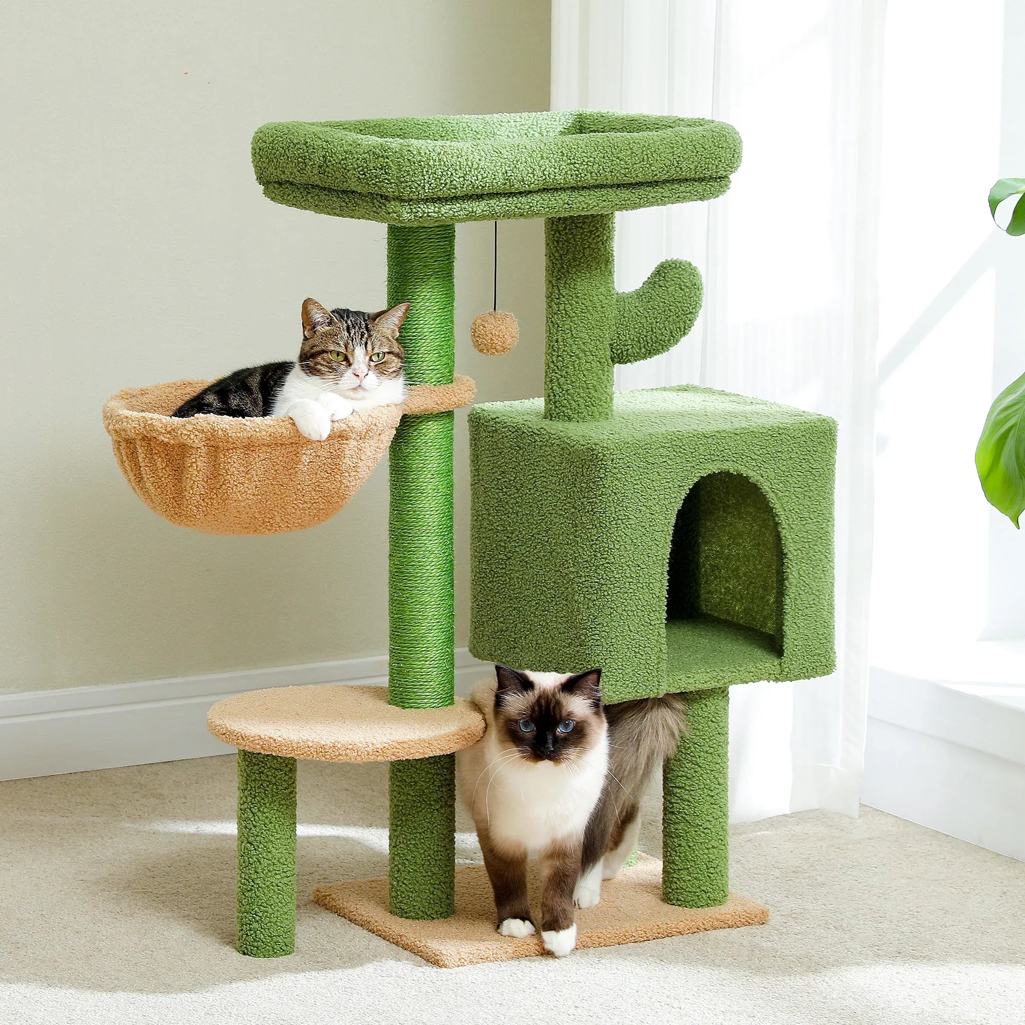 Kattenboom met Meerdere Niveaus – Krabpaal met Interactief Speelgoed en Schuilplaatsen – Duurzaam en Stijlvol Ontwerp - Ruffy