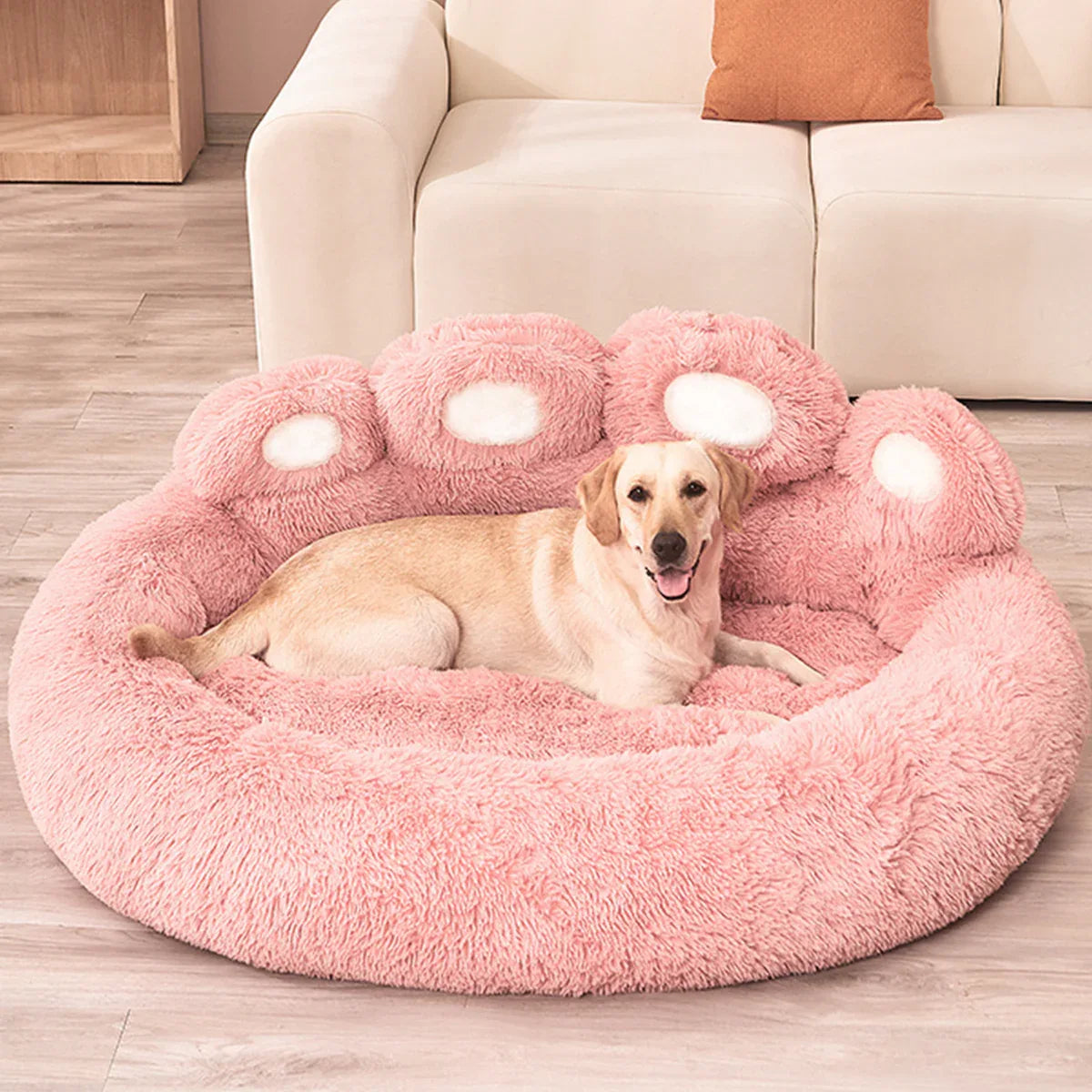 Knus Kalmerend Hondenbed Luxe Pootafdruk Nepbont - Ruffy