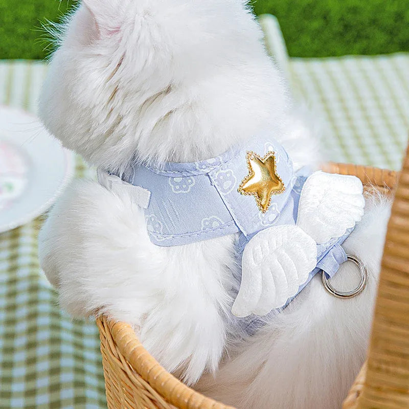 Schattig Hondentuig met Engelenvleugels Ademend Polyester Veilig Gespsysteem Roze & Hemelsblauw Verkrijgbaar in S-L - Ruffy