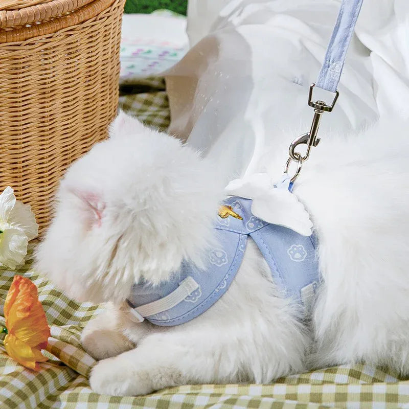 Schattig Hondentuig met Engelenvleugels Ademend Polyester Veilig Gespsysteem Roze & Hemelsblauw Verkrijgbaar in S-L - Ruffy