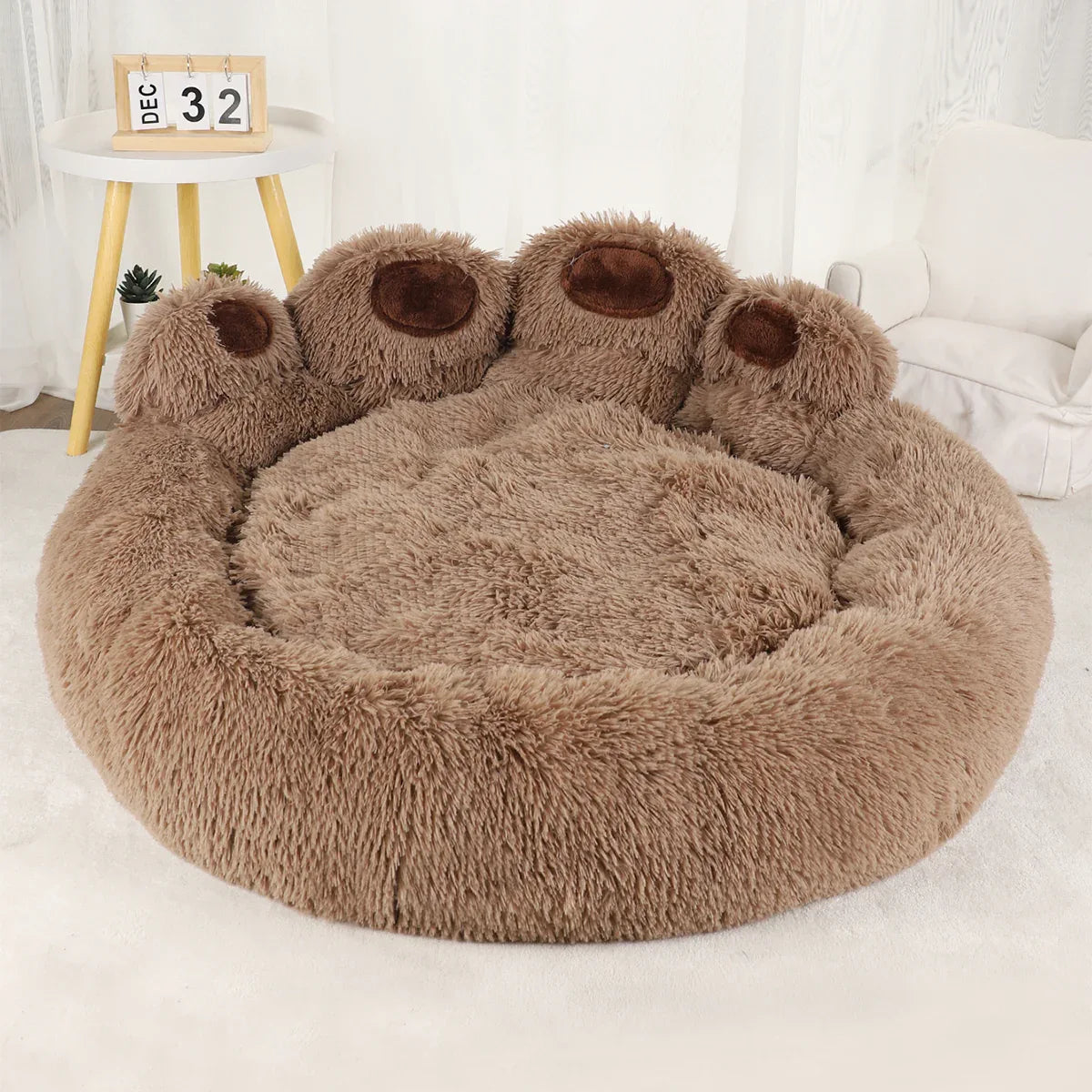 Knus Kalmerend Hondenbed Luxe Pootafdruk Nepbont - Ruffy