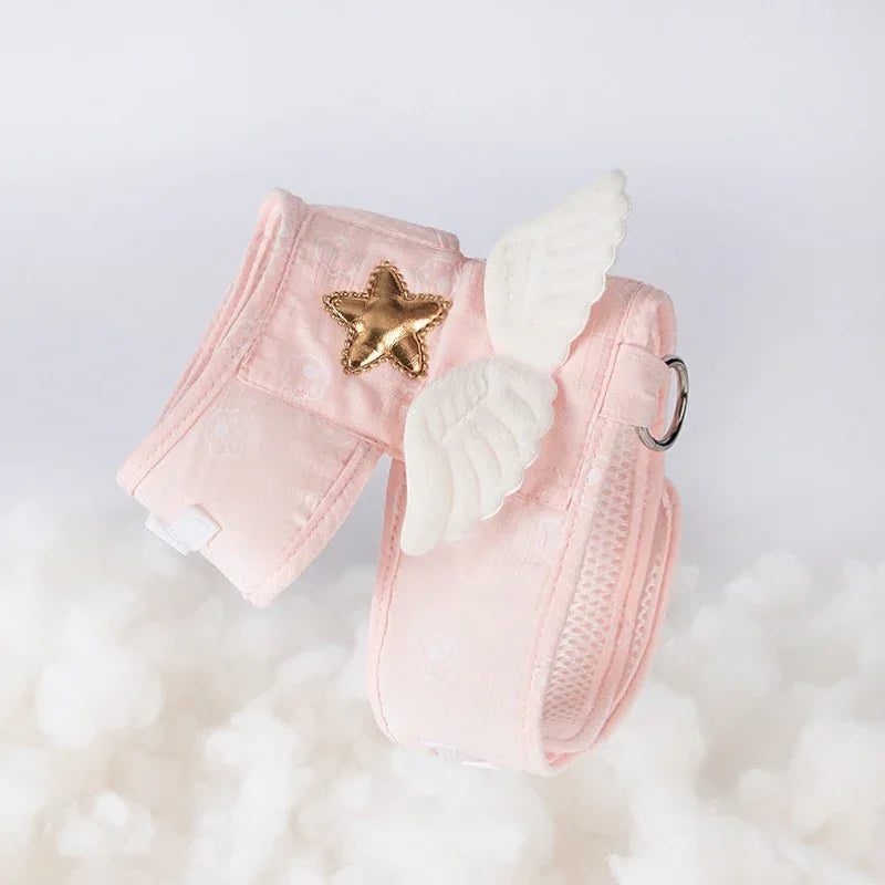 Schattig Hondentuig met Engelenvleugels Ademend Polyester Veilig Gespsysteem Roze & Hemelsblauw Verkrijgbaar in S-L - Ruffy