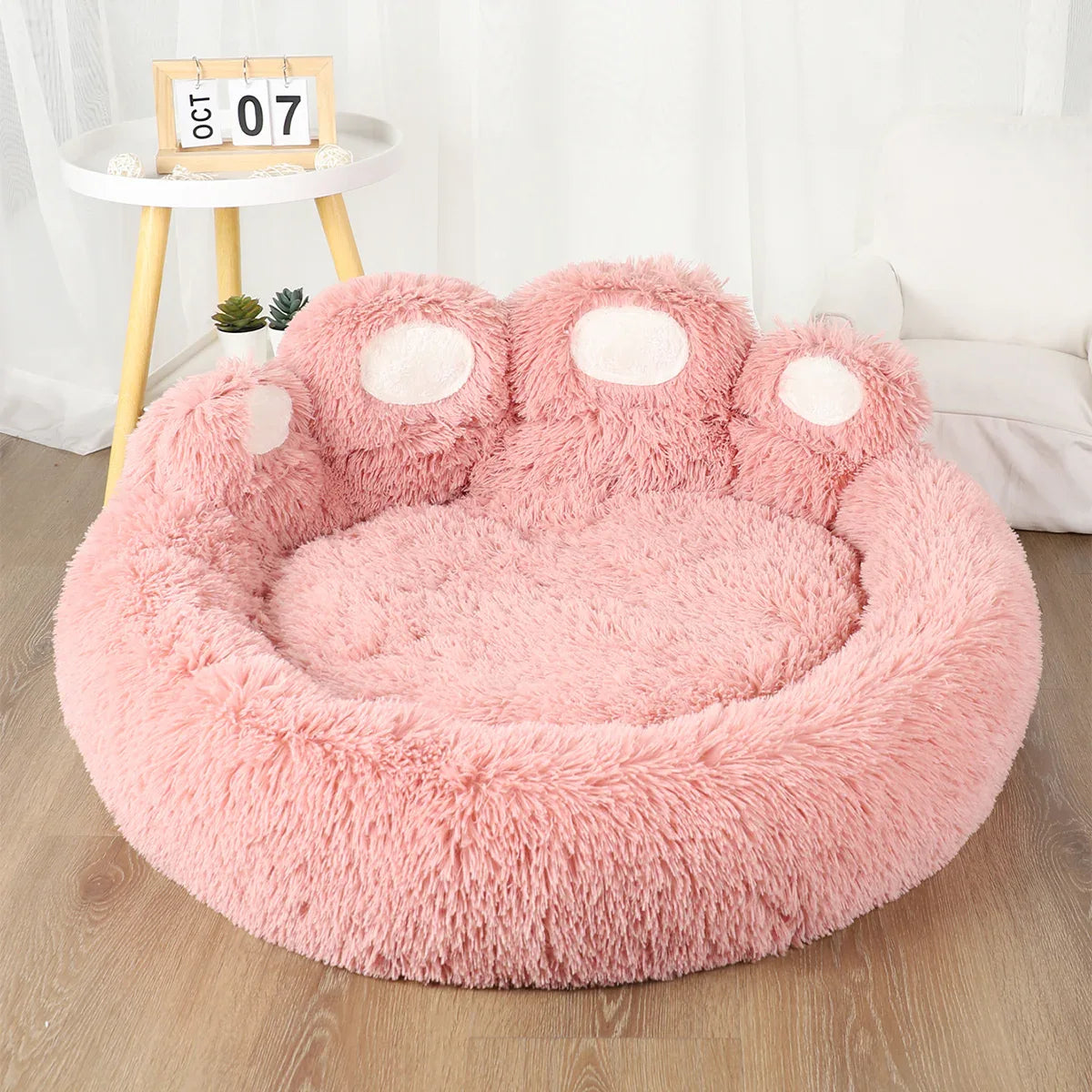 Knus Kalmerend Hondenbed Luxe Pootafdruk Nepbont - Ruffy