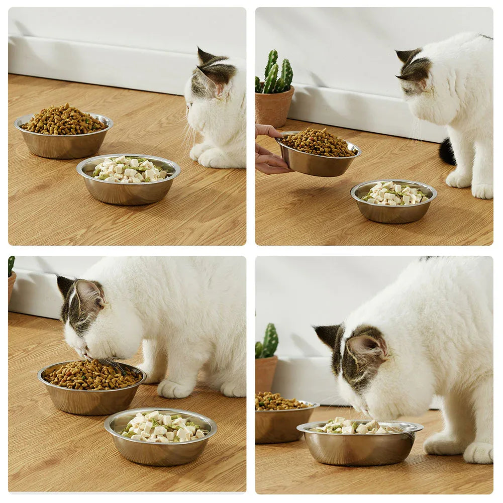 Roestvrijstalen Voerbak Ruim Duurzaam Roestbestendig Gemakkelijk Schoon te Maken Stabiele Basis Voor Honden en Katten - Ruffy