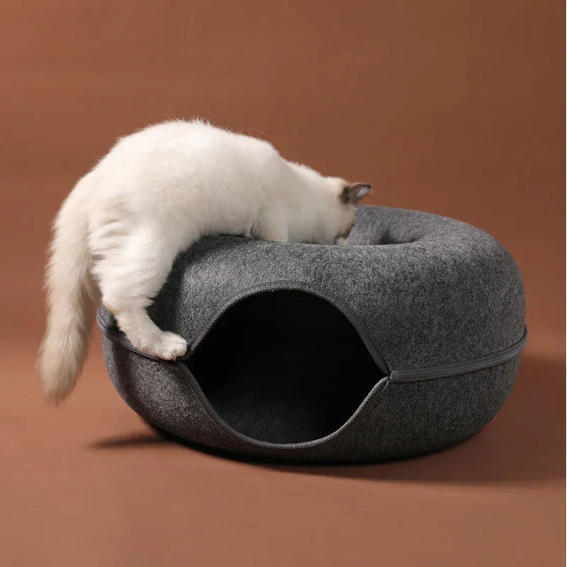 Knus Wollen Modern Kattentunnel Bed - Ruffy