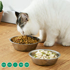 Roestvrijstalen Voerbak Ruim Duurzaam Roestbestendig Gemakkelijk Schoon te Maken Stabiele Basis Voor Honden en Katten - Ruffy