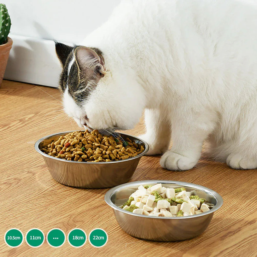 Roestvrijstalen Voerbak Ruim Duurzaam Roestbestendig Gemakkelijk Schoon te Maken Stabiele Basis Voor Honden en Katten - Ruffy