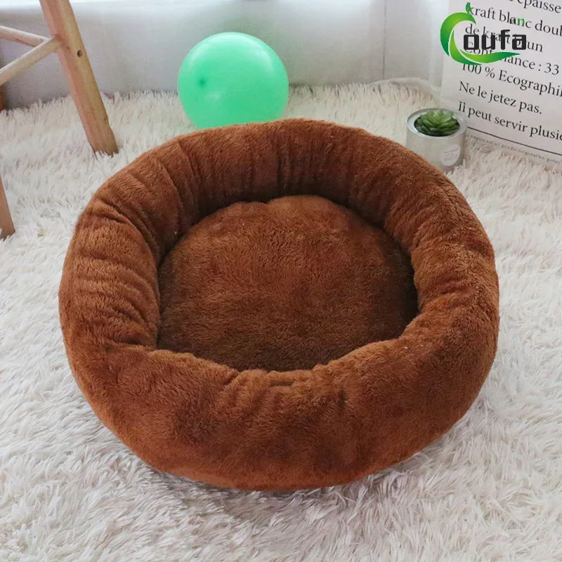 Warm Rond Bed Van Imitatiebont Voor Huisdieren - Ruffy
