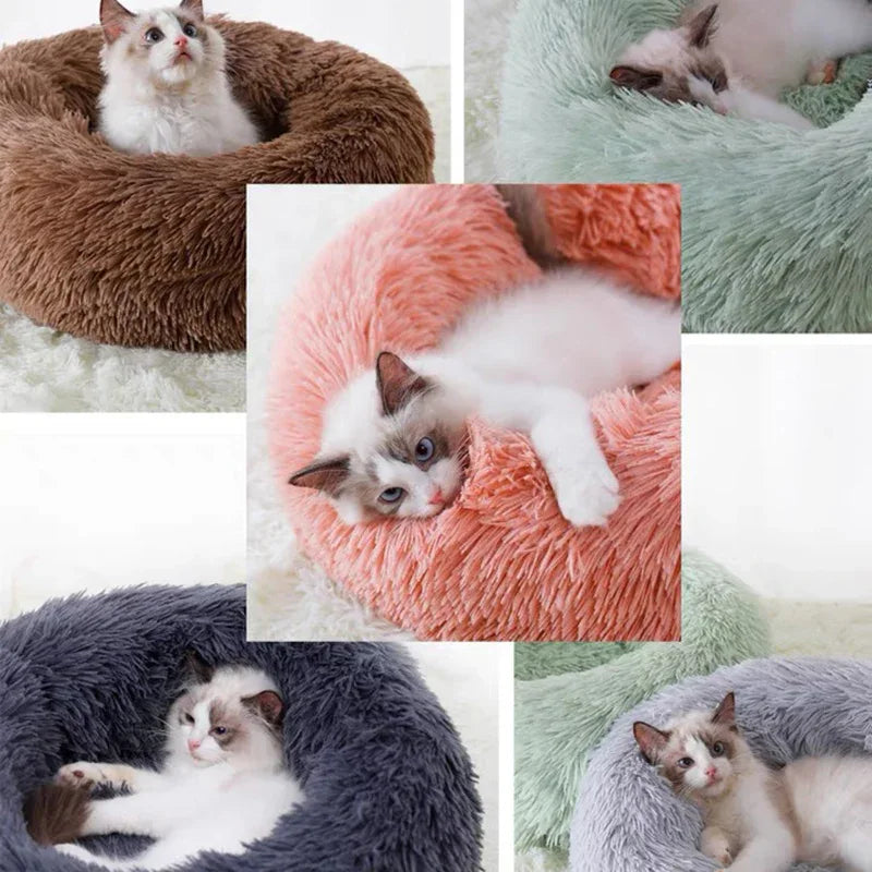 Donut Kattenbed Pluche Comfort Ondersteunend Design Machinewasbaar Beschikbaar in XS tot XL - Ruffy