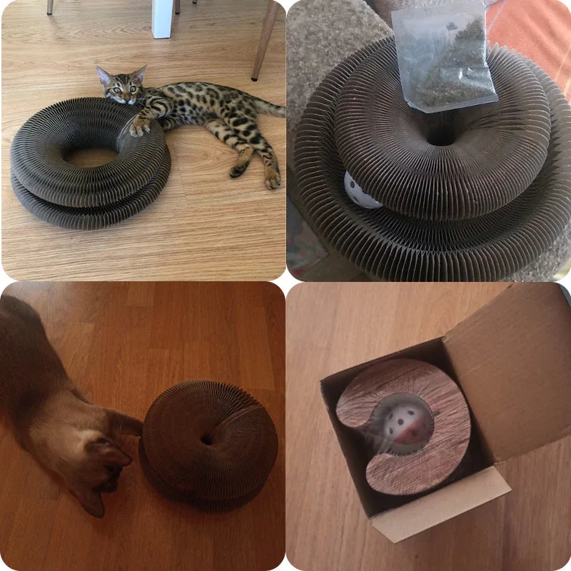 Multifunctionele Krabmat voor Katten Met Bel en Glazen Bal Duurzaam Verstelbare Hoek - Ruffy