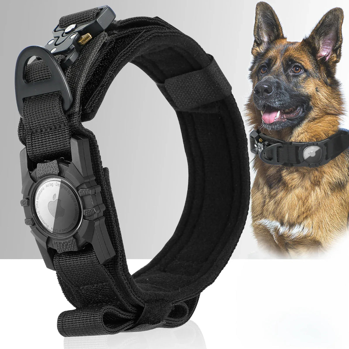 Hondenhalsband Stevig Tactisch Met Air Tag Houder - Ruffy