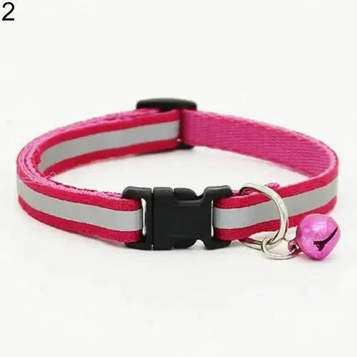 Reflecterende kattenhalsband met veiligheidsgesp, verstelbaar nylon bandje en bel - Ruffy