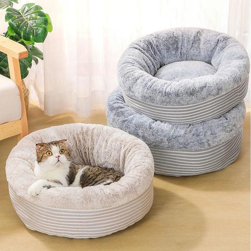 Pluche rond ligbed voor katten en kleine honden Kalmerende Nest ontwerp Duurzaam en gemakkelijk schoon te maken 50cm of 60cm - Ruffy