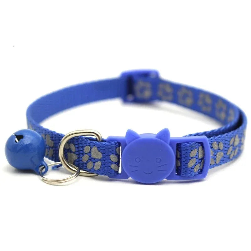 Reflecterende kattenhalsband met schattig voetafdrukontwerp – verstelbaar snel los te maken en duurzaam - Ruffy