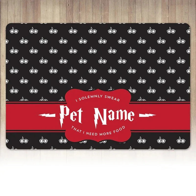 Gepersonaliseerde antislip voermat voor huisdieren - Waterdicht en synthetisch, gemakkelijk schoon te maken - PU-materiaal S/M/L/XL - Ruffy