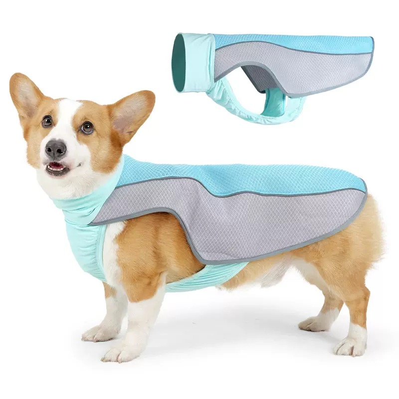 Dog Cooling Vest Cooling Multi-layer Design Adjustable Fit Reflective Overheat Protection