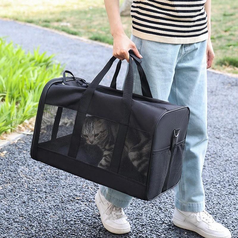 Ademende draagtas in Messenger-stijl voor katten en kleine honden Duurzame Oxford stof met schouderriem - Ruffy