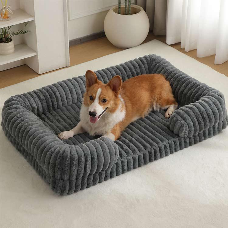 Orthopedisch Geribbeld Sofa Hondenbed | Wasbare Hoes & Antislip Onderkant - Ruffy