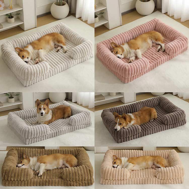 Orthopedisch Geribbeld Sofa Hondenbed | Wasbare Hoes & Antislip Onderkant - Ruffy