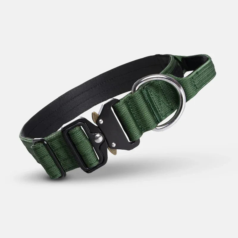 Hondenhalsband | Tactisch Zwaar Ontwerp | Nylon met Controlehandvat - Ruffy