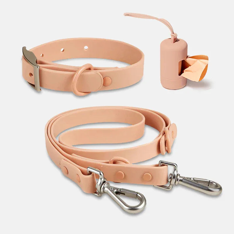 Stijlvolle Halsband-Wandelset voor Honden - Verstelbare Riem Halsband en Poepzakhouder - Ruffy