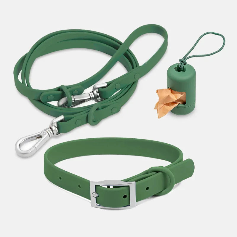Stijlvolle Halsband-Wandelset voor Honden - Verstelbare Riem Halsband en Poepzakhouder - Ruffy